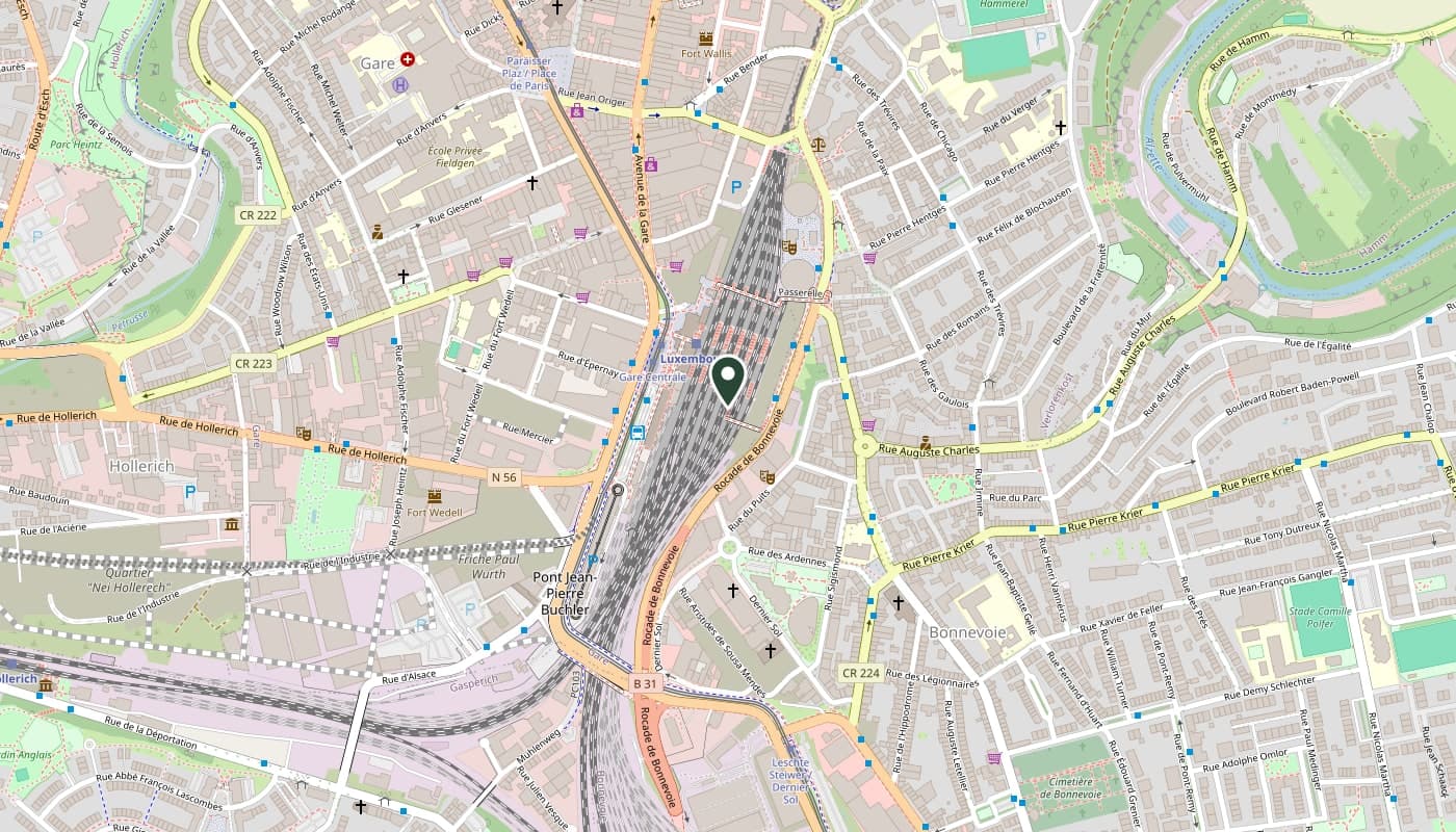 Plan d'accès à Bonsoir, 12, rue de Bonnevoie, L-1260 Luxembourg