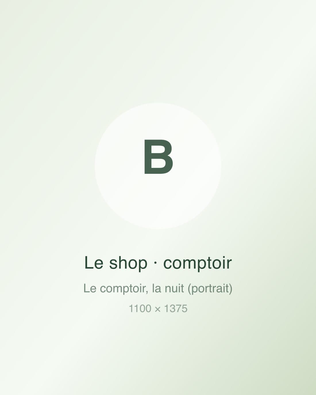 Le comptoir du shop, la nuit