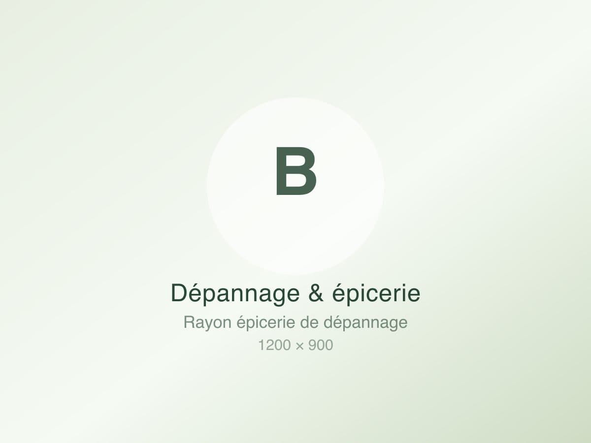 Rayon d'épicerie de dépannage